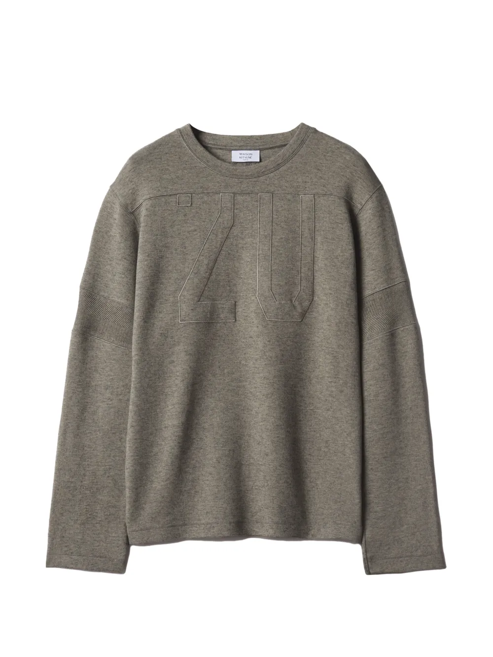 Maison Kitsuné 2002 College appliqué-patch long-sleeve t-shirt Grijs