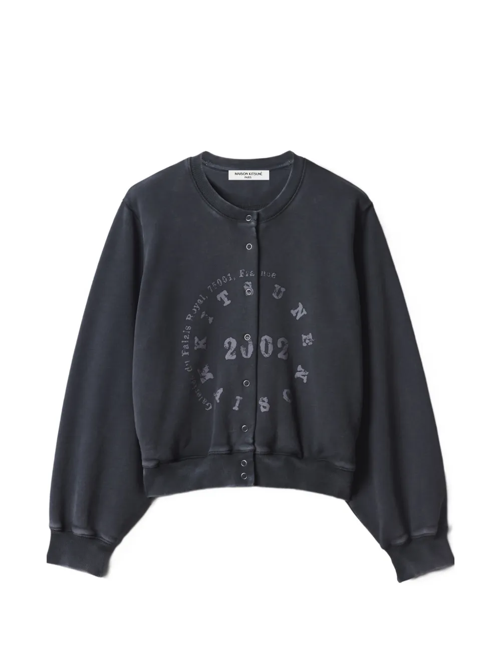 Maison Kitsuné Circle Stamp logo-print press-stud sweatshirt - Schwarz