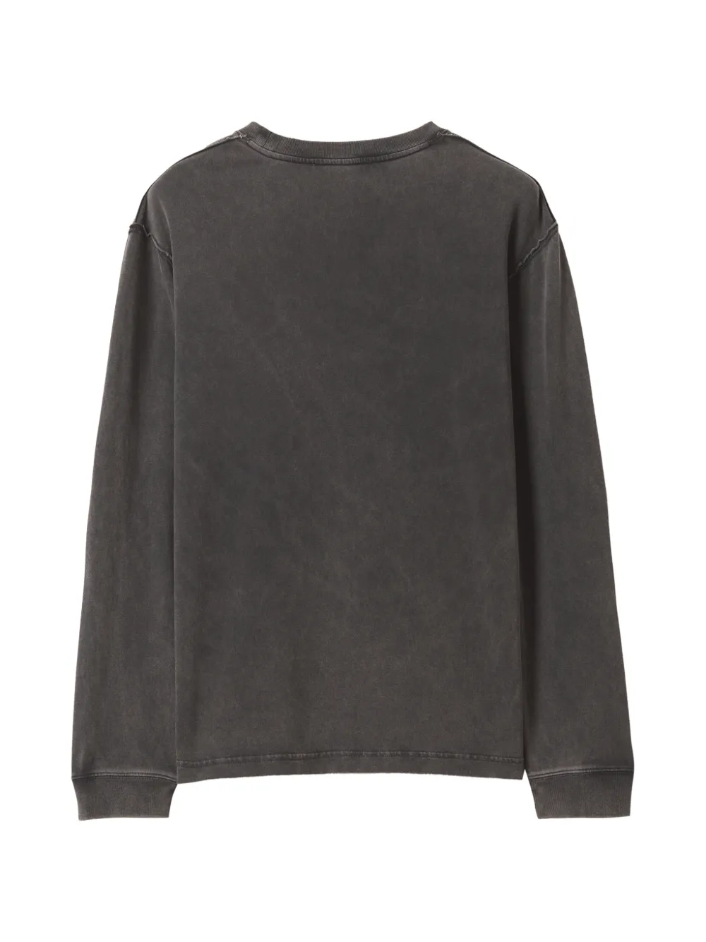 Maison Kitsuné Circle Stamp logo-print long-sleeved t-shirt Zwart