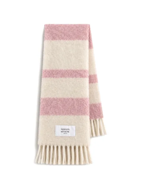 Maison Kitsuné striped fringed scarf