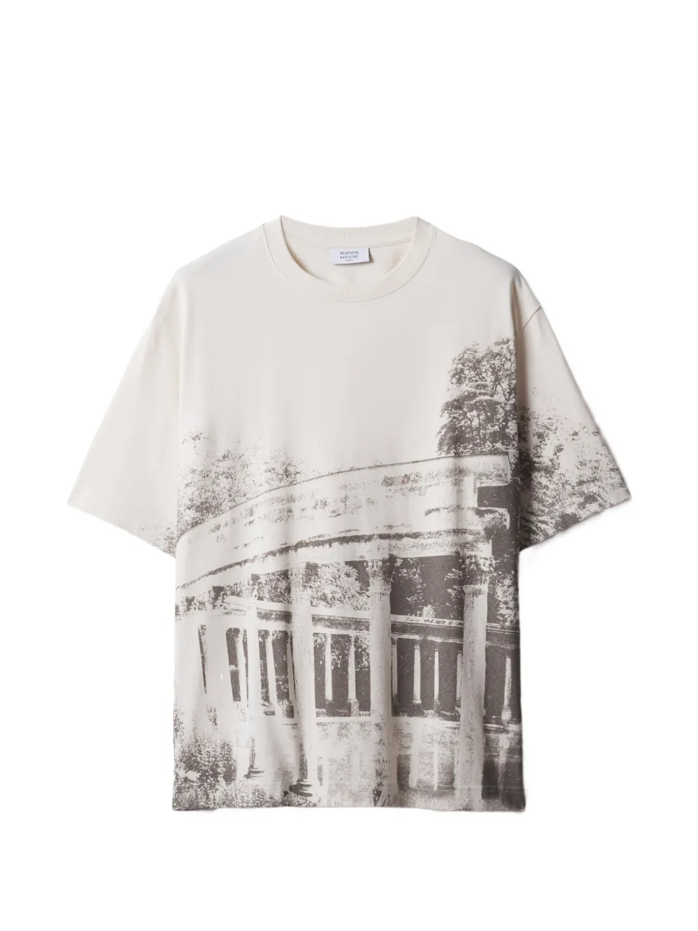 Maison Kitsuné Parc Monceau graphic-print t-shirt - Toni neutri