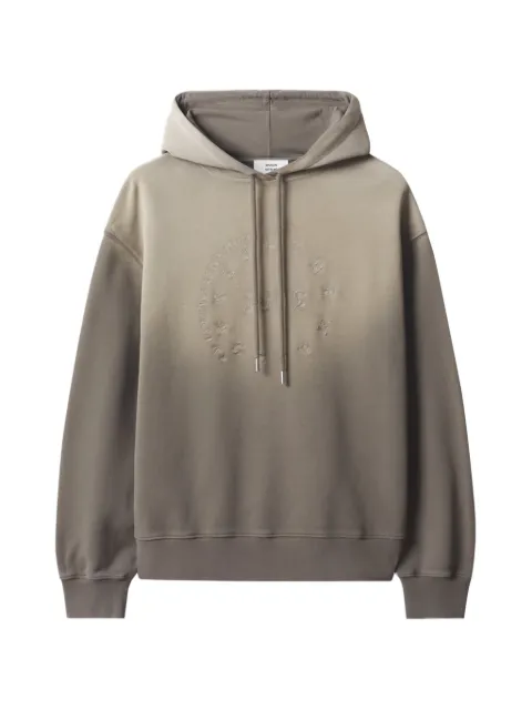 Maison Kitsuné Circle Stamp faded logo-embroidered hoodie