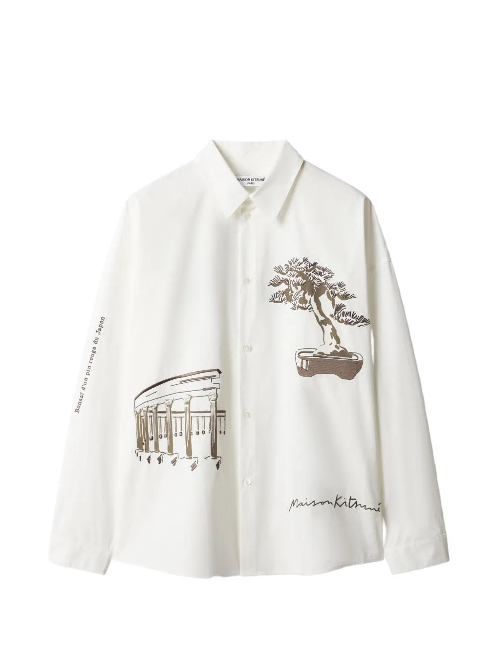 Maison Kitsuné Parcs Of Paris graphic-print long-sleeve shirt jacket - Weiß