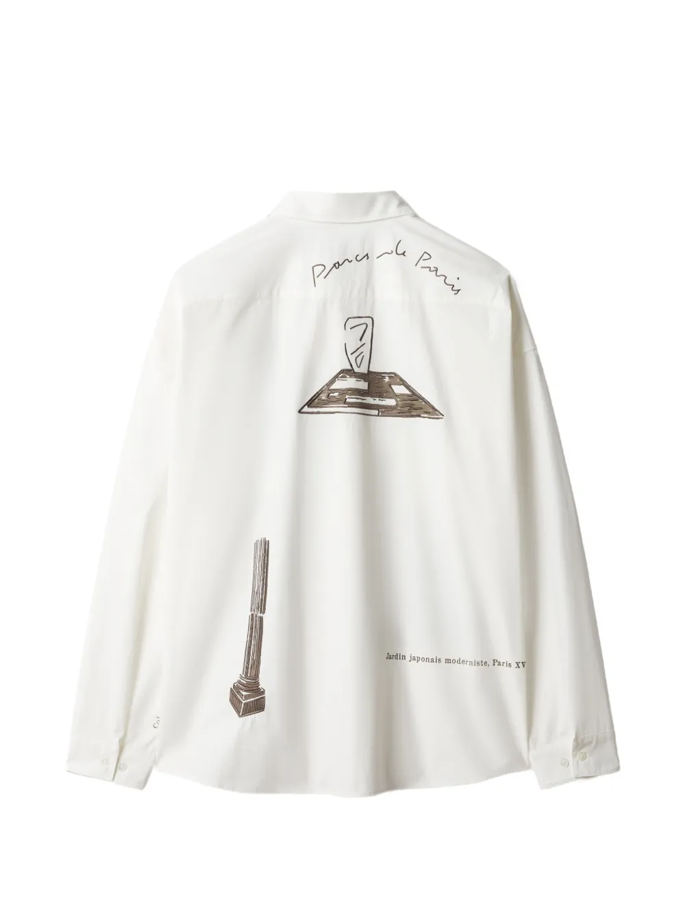Maison Kitsuné Parcs Of Paris graphic-print long-sleeve shirt jacket Wit