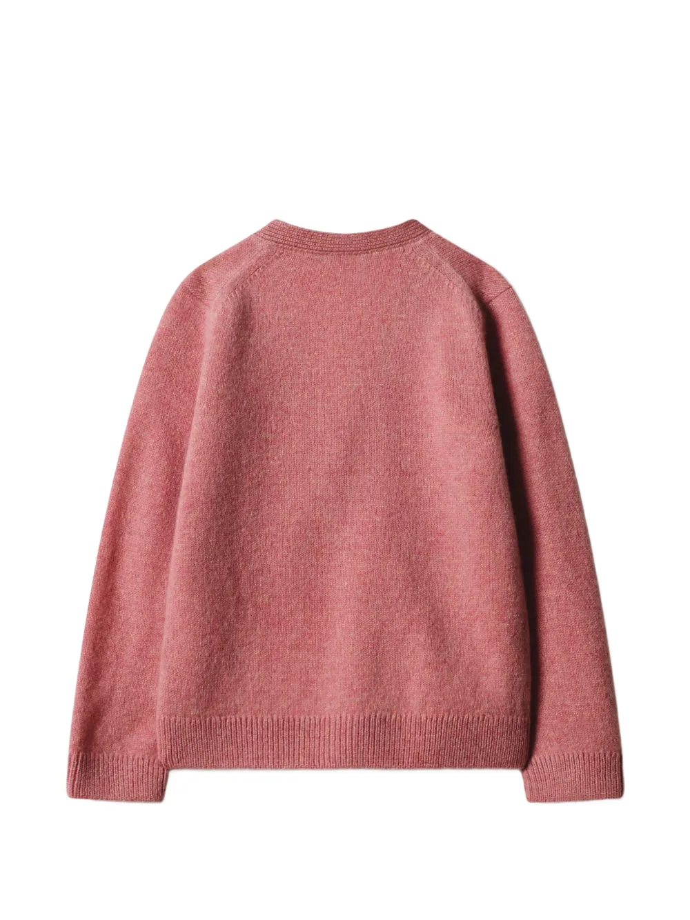 MAISON KITSUNE KIDS Fox-Head-patch V-neck cardigan Roze