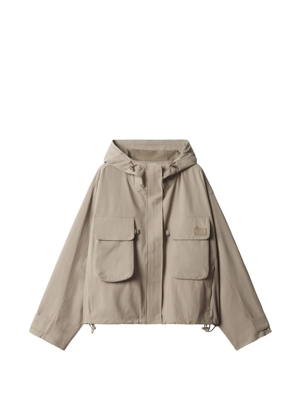 Maison Kitsuné hooded flap-pocket jacket Beige