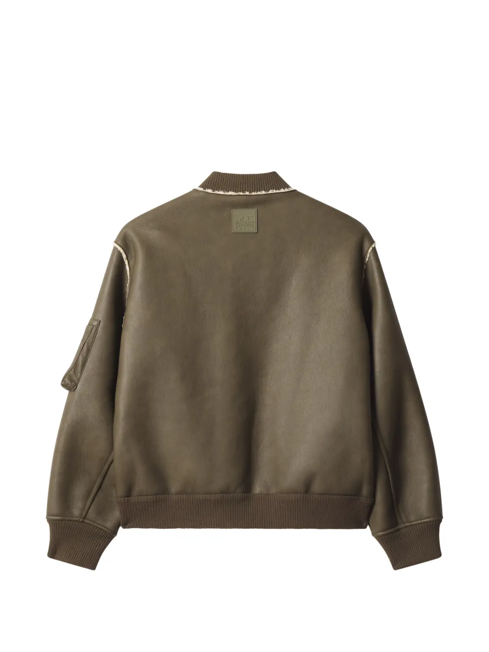 Maison Kitsuné shearling-trim bomber jacket Groen