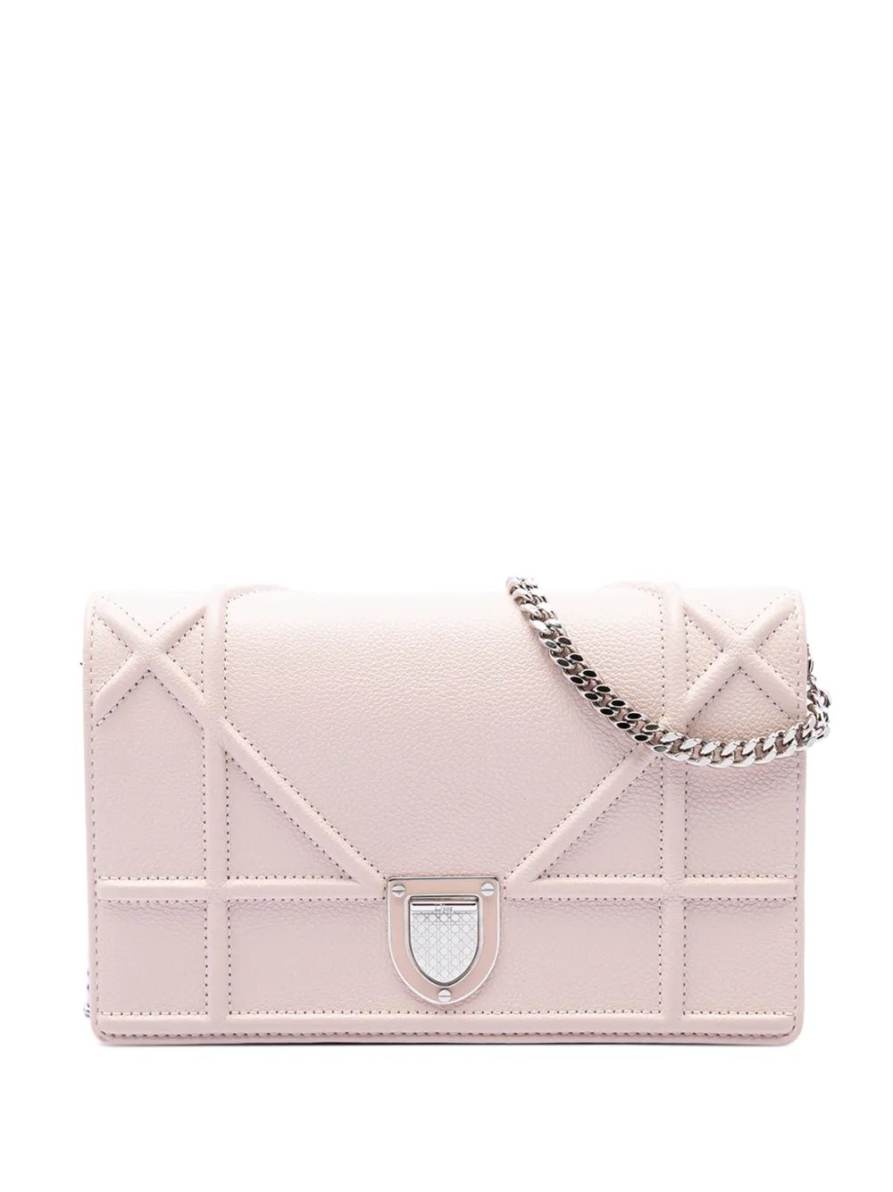 Christian Dior Pre-Owned 2015 Grained Calfskin Diorama Wallet on Chain crossbody bag - Pink