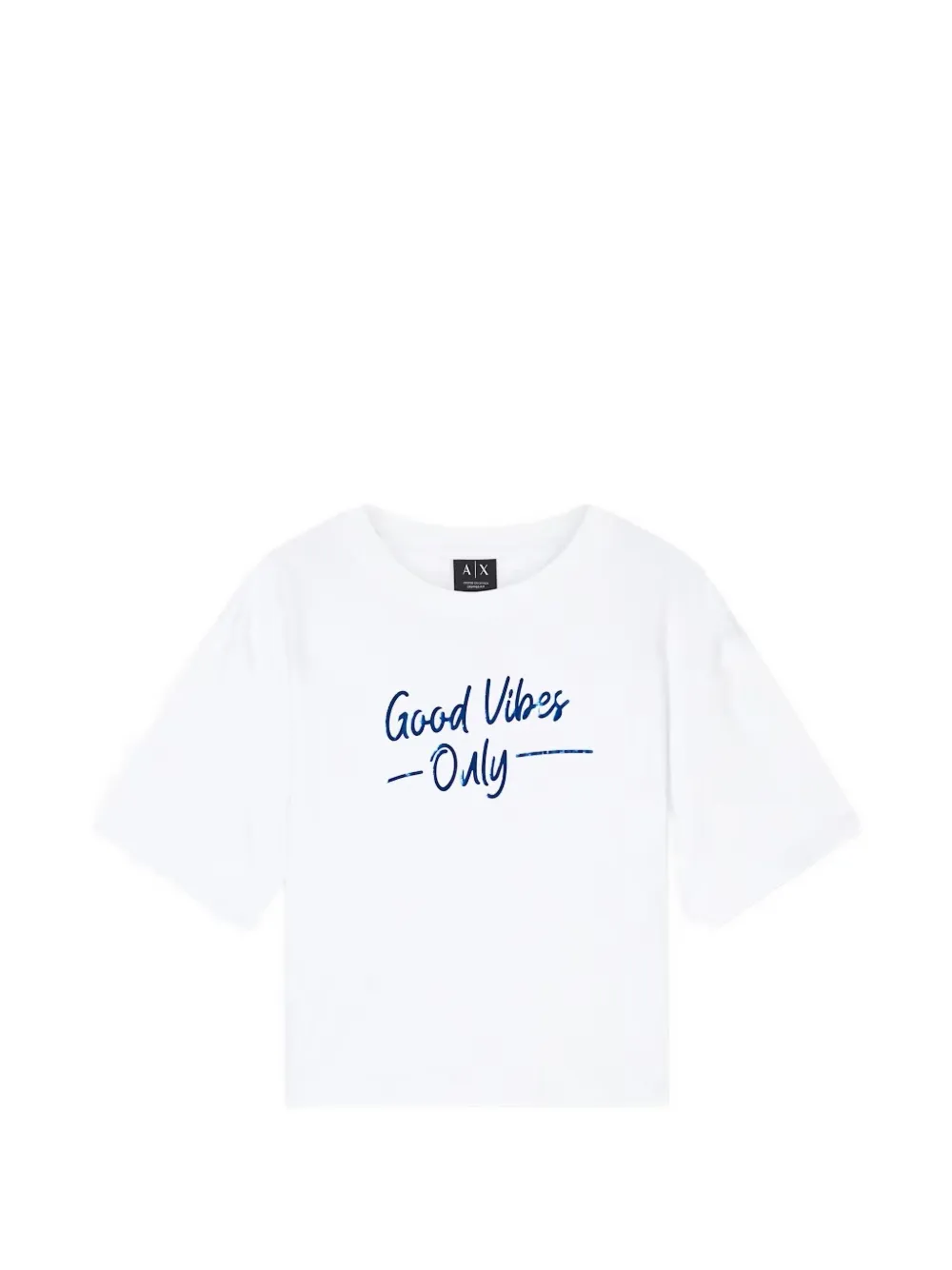 Armani Exchange slogan-print cropped T-shirt - Bianco