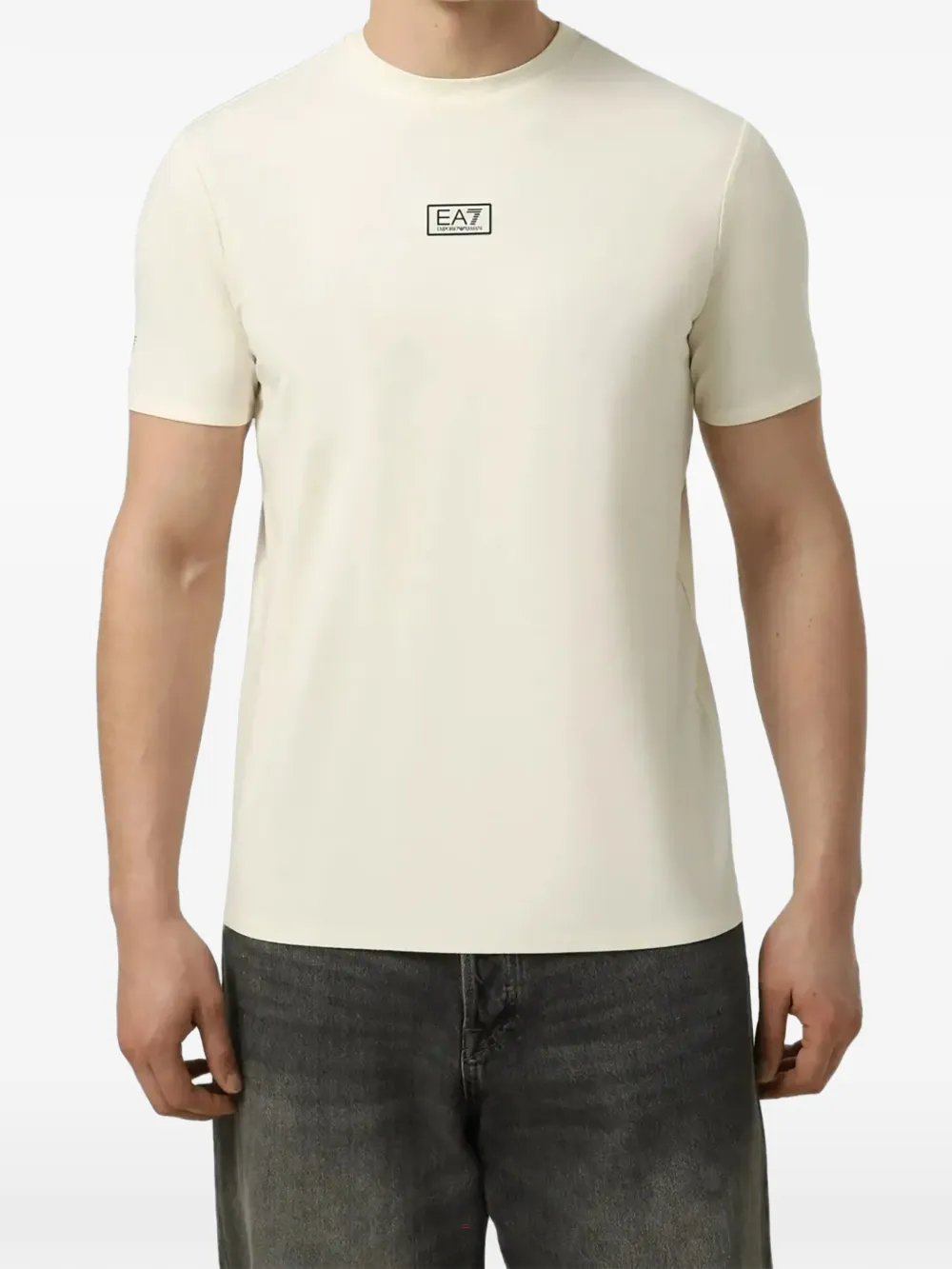 Ea7 Emporio Armani Ventus7 logo-print crew-neck T-shirt Beige
