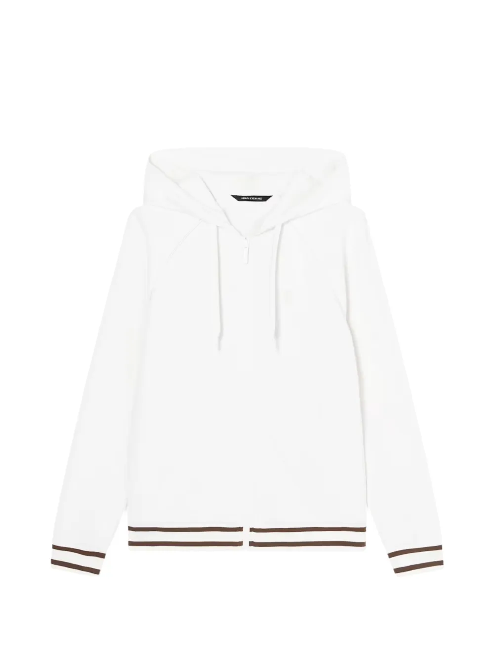 Armani Exchange stripe-trim hoodie - Bianco