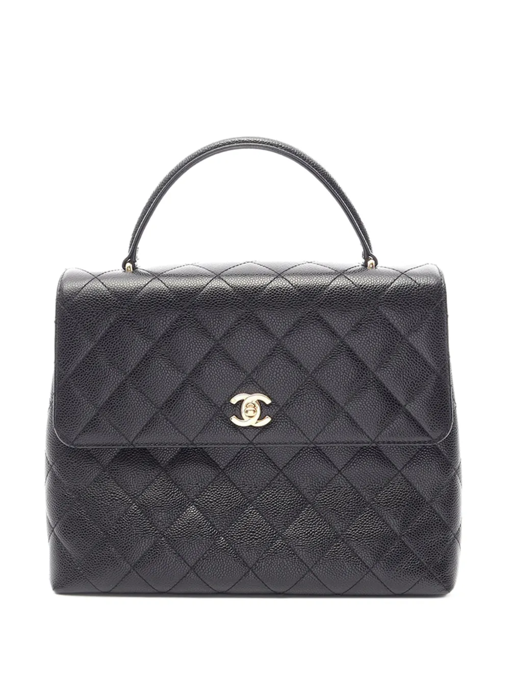 CHANEL Pre-Owned 2002-2003 CC Quilted Caviar Top Handle Bag handbag - Schwarz