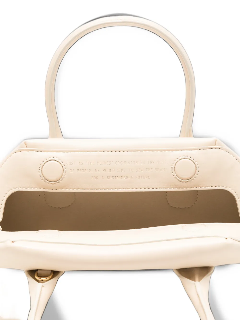 Themoirè double-handle tote bag Beige