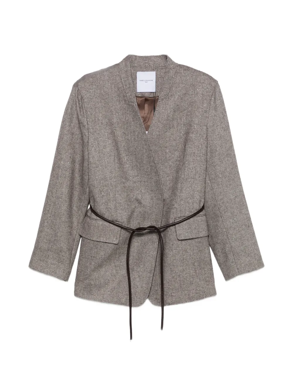 Isabelle Blanche herringbone belted jacket - Braun