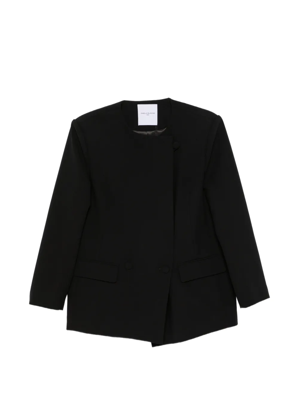 Isabelle Blanche double-breasted collarless jacket - Schwarz
