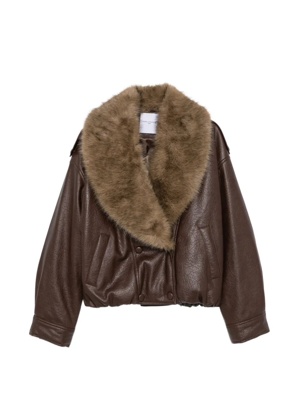 Isabelle Blanche faux-fur collar double-breasted jacket - Braun