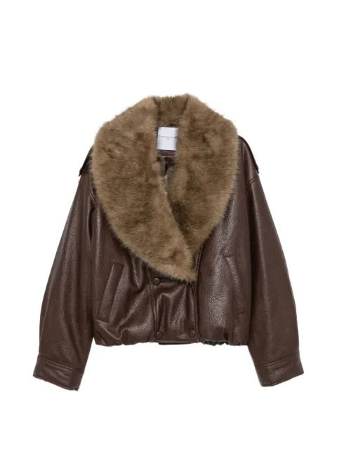 Isabelle Blanche faux-fur collar double-breasted jacket