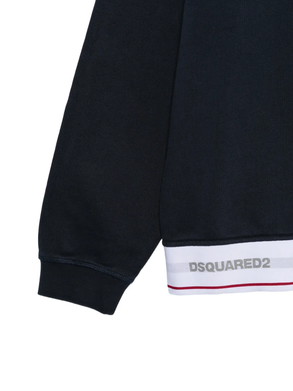 DSQUARED2 logo-trim drawstring hoodie Blauw