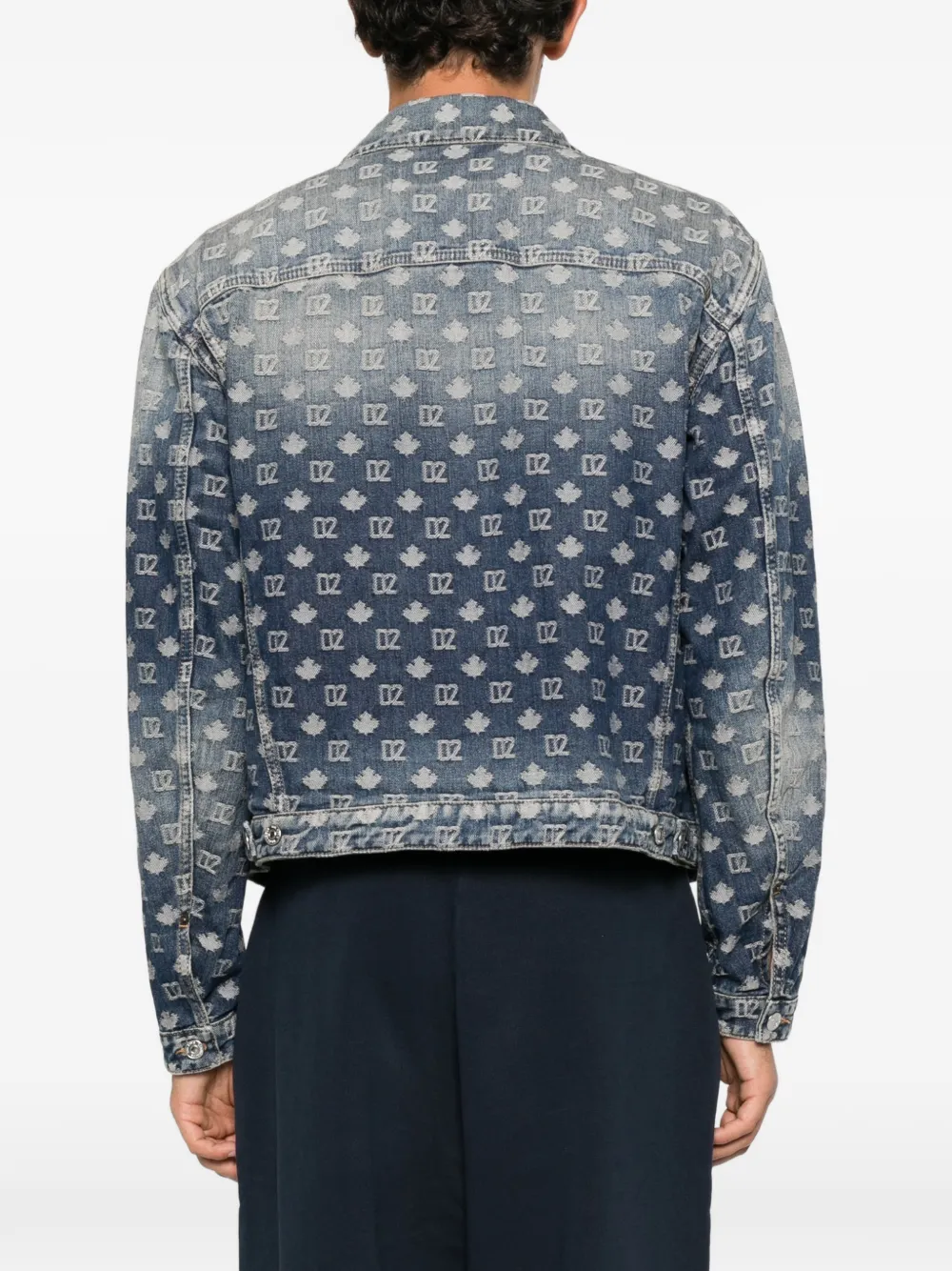 DSQUARED2 Denim jack met logo-monogram Blauw