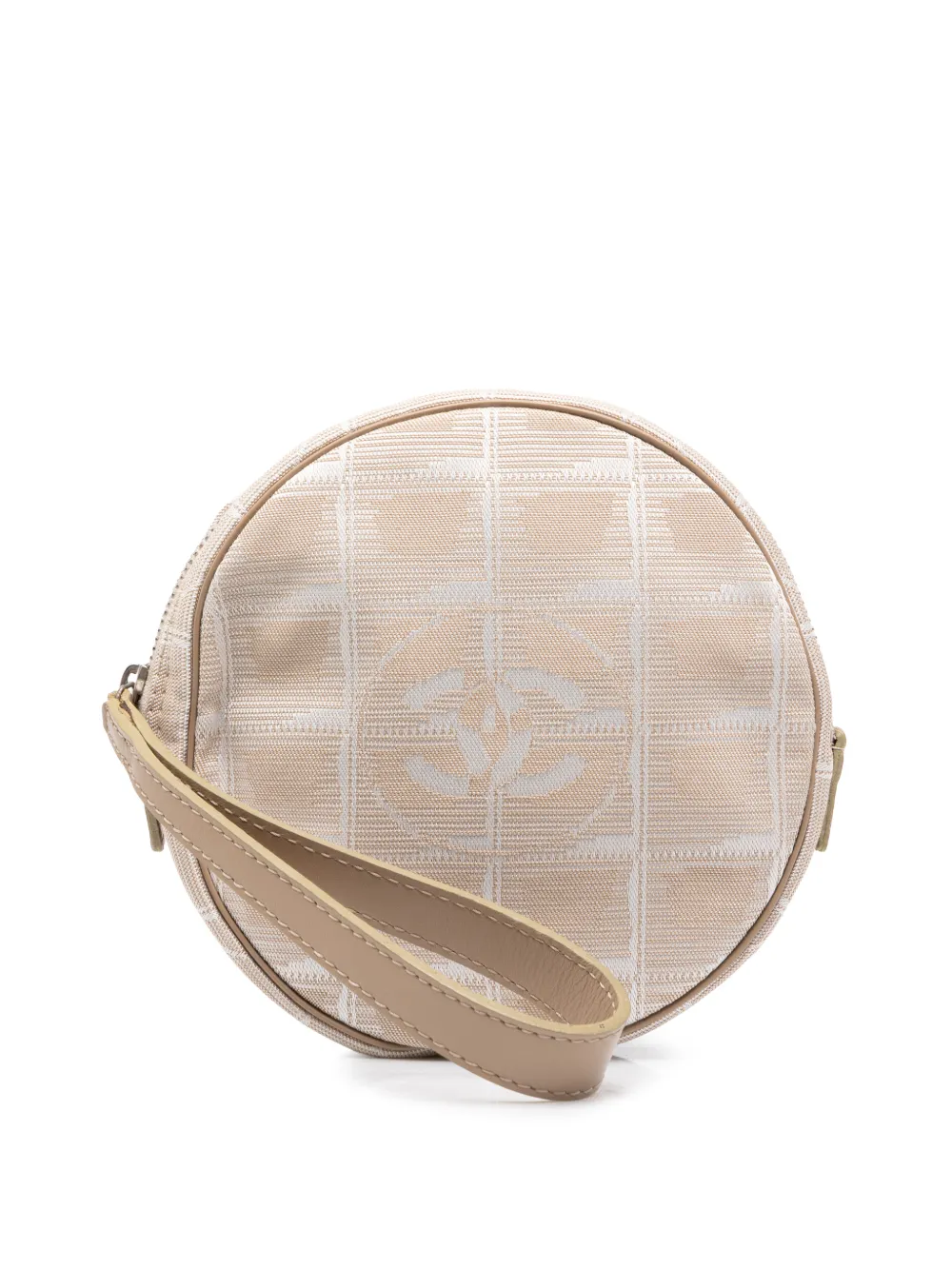CHANEL Pre-Owned 2002-2003 New Travel Line Nylon Round Wristlet pouch - Neutrals