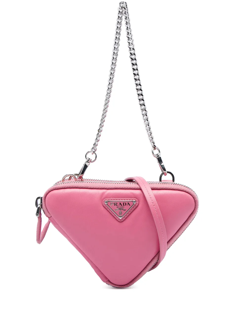 Prada Pre-Owned 2013-2026 Mini Soft Nappa Triangle Pouch satchel - Rosa