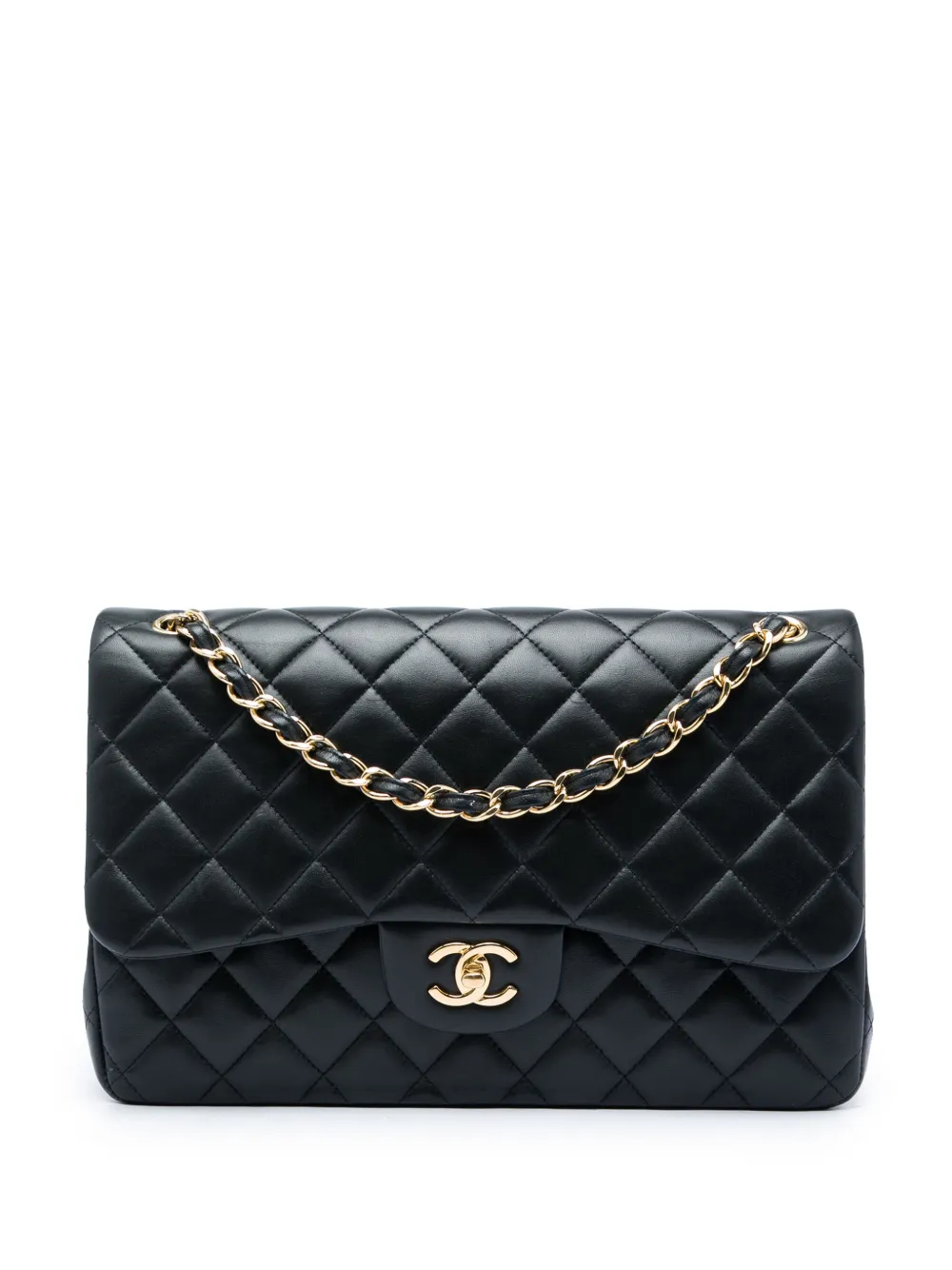 CHANEL Pre-Owned 2019 Jumbo Classic Lambskin Double Flap shoulder bag - Schwarz