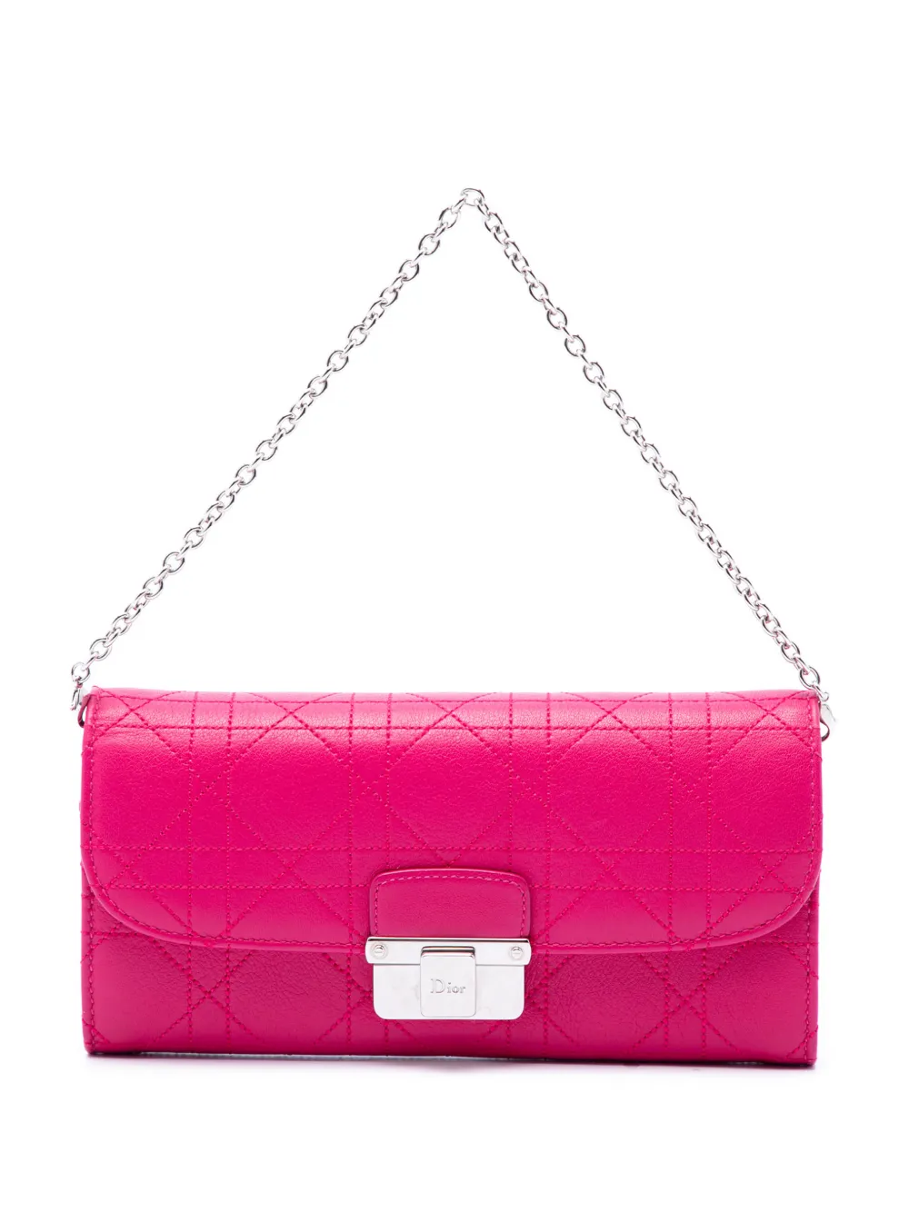 Christian Dior Pre-Owned 2013 Calfskin Cannage Diorling Wallet on Chain handbag - Rosa