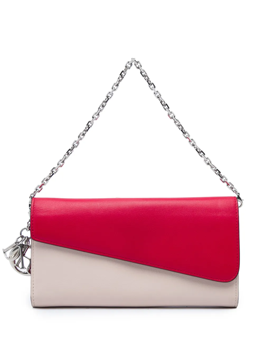 Christian Dior Pre-Owned 2014 Bicolor Calfskin Diorissimo Recontre Chain Wallet handbag - Braun