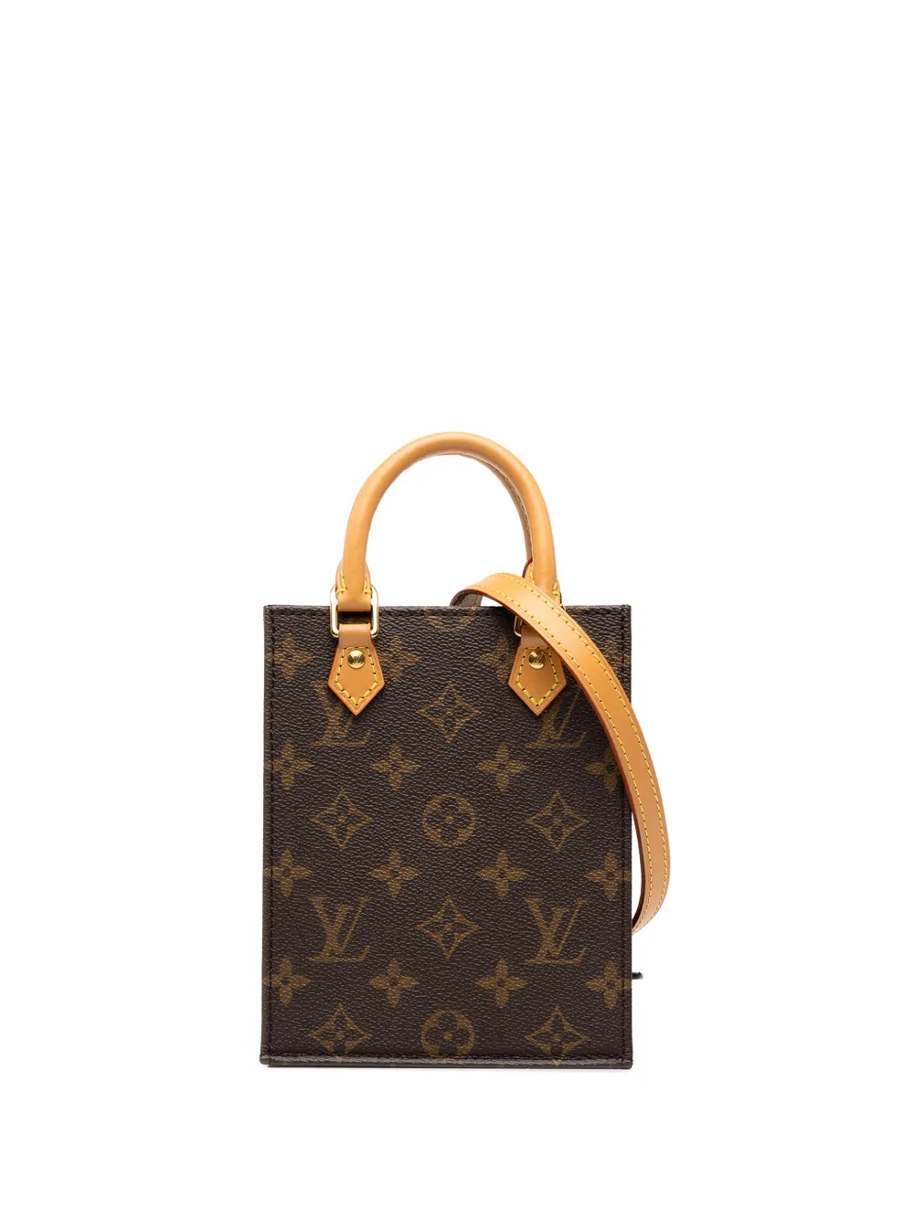 Louis Vuitton Pre-Owned 2021-2026 Monogram Petit Sac Plat satchel - Marrone