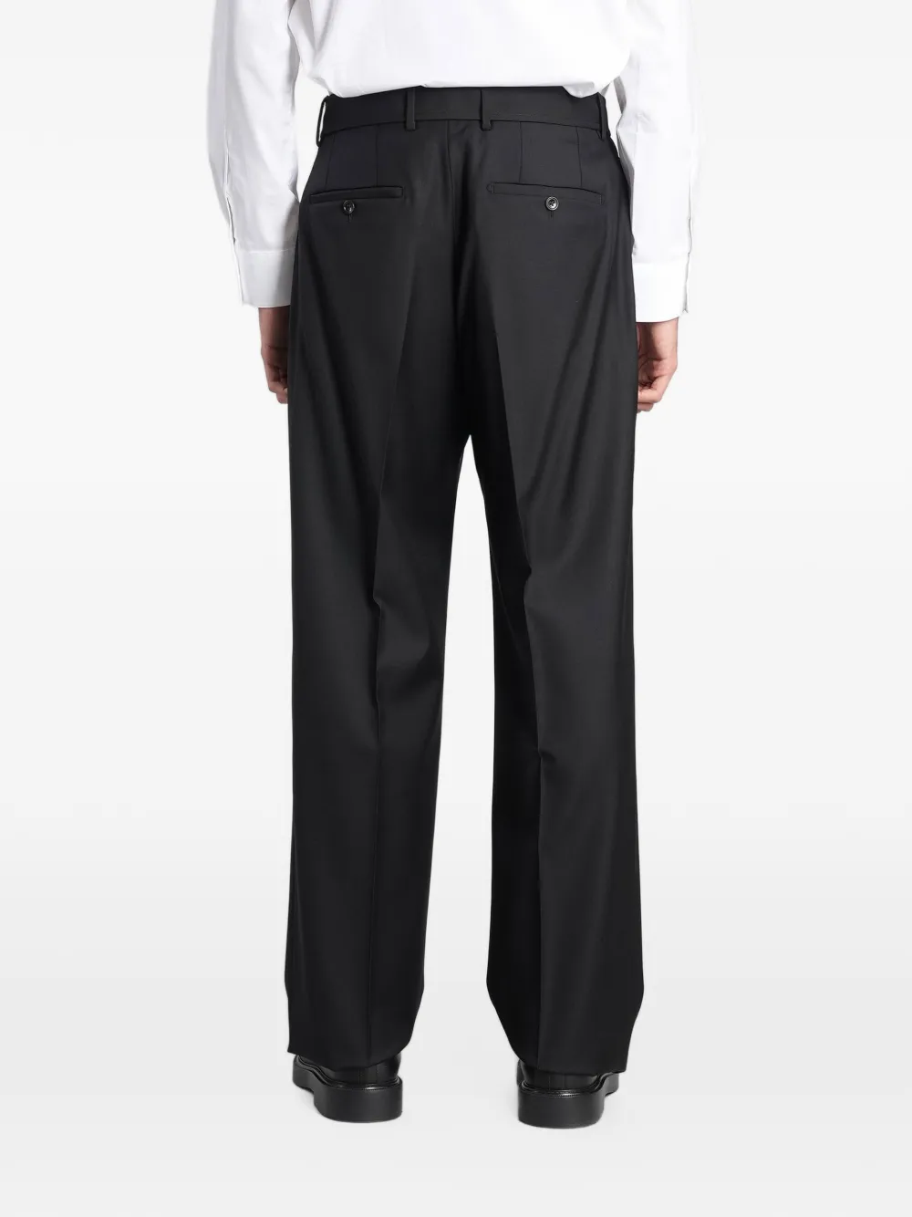 Tagliatore belted pleated trousers Zwart