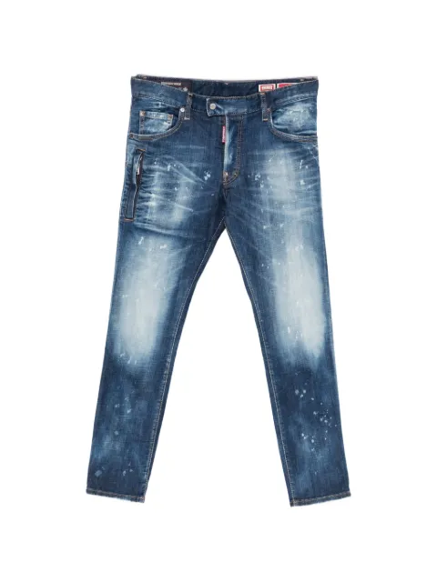 DSQUARED2 paint-splatter whiskered jeans