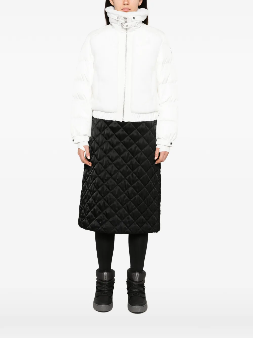 Fusalp Lenagima faux-fur panelled quilted jacket Wit