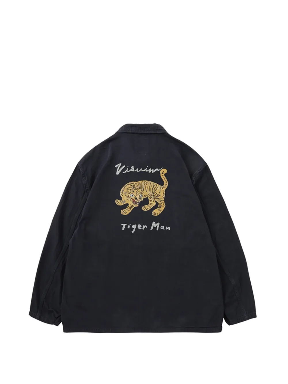 visvim Tiger Man embroidered jacket Blauw