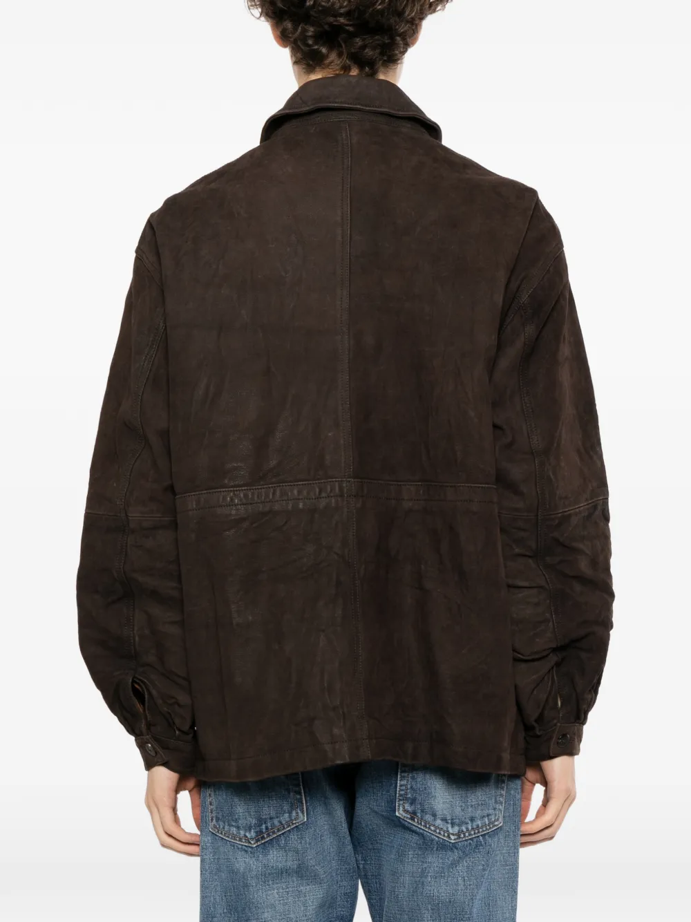 visvim suede-finish leather jacket Bruin