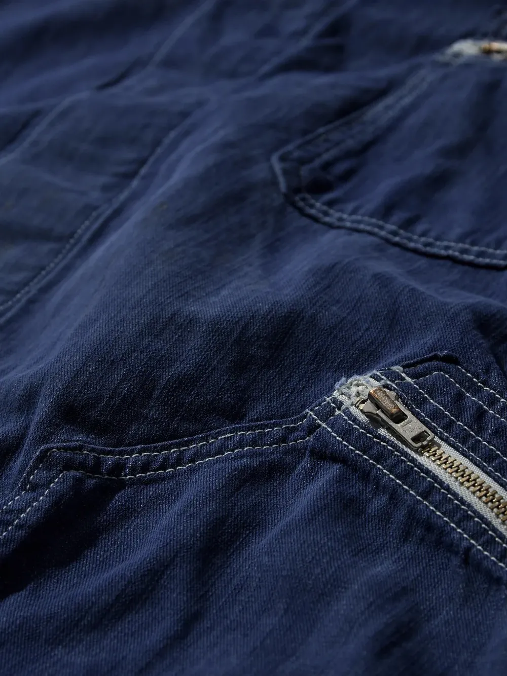 visvim Eclair zip-pocket cotton jacket Blauw