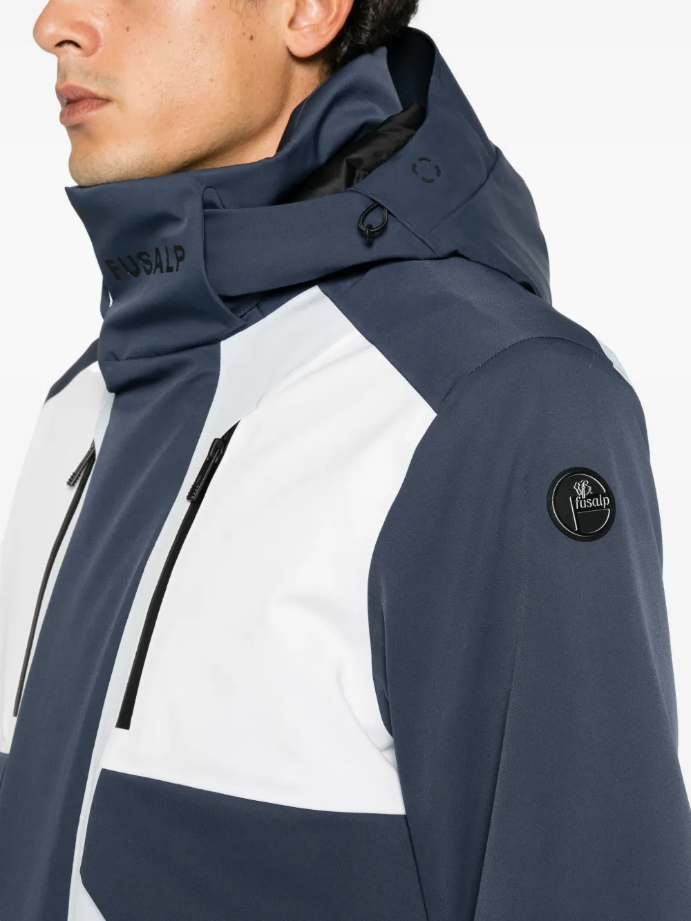 Fusalp John colour-block hooded ski jacket Blauw