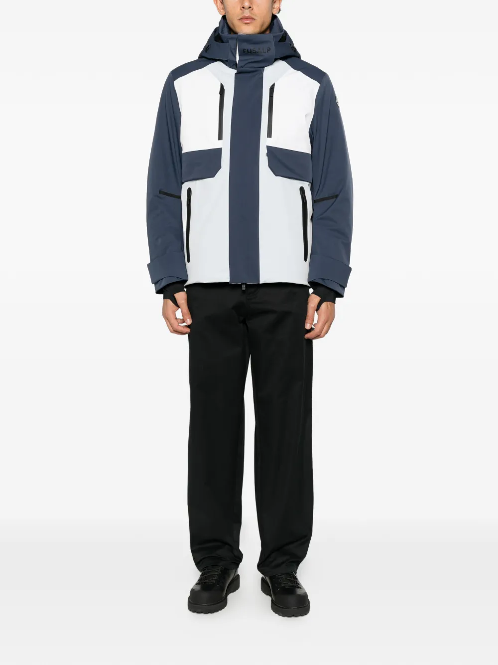 Fusalp John colour-block hooded ski jacket Blauw