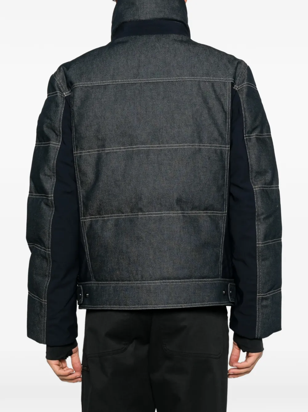 Fusalp Carlo Denim quilted contrast-stitch ski jacket Blauw