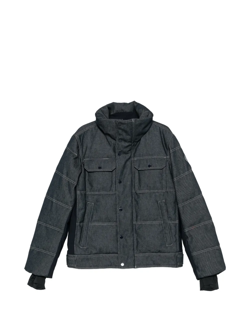 Fusalp Carlo Denim quilted contrast-stitch ski jacket Blauw