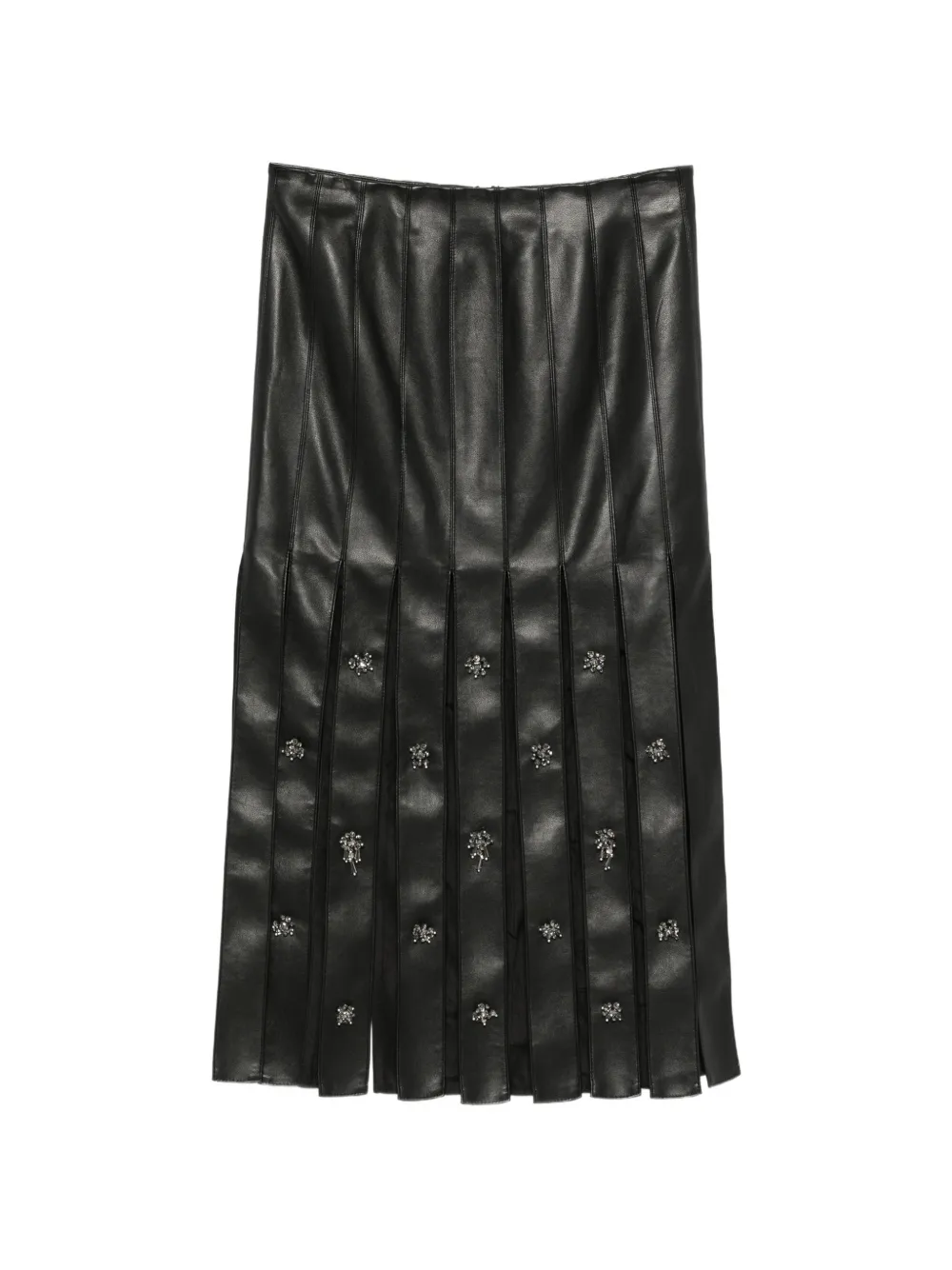 Isabelle Blanche crystal-embellished slitted skirt - Schwarz