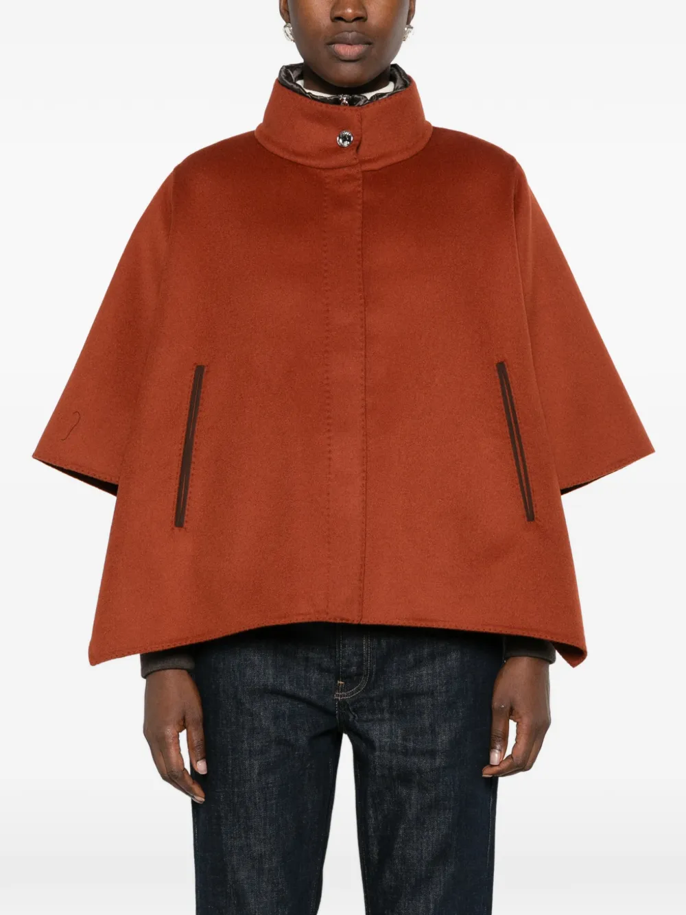 Moorer high-neck cape jacket Oranje