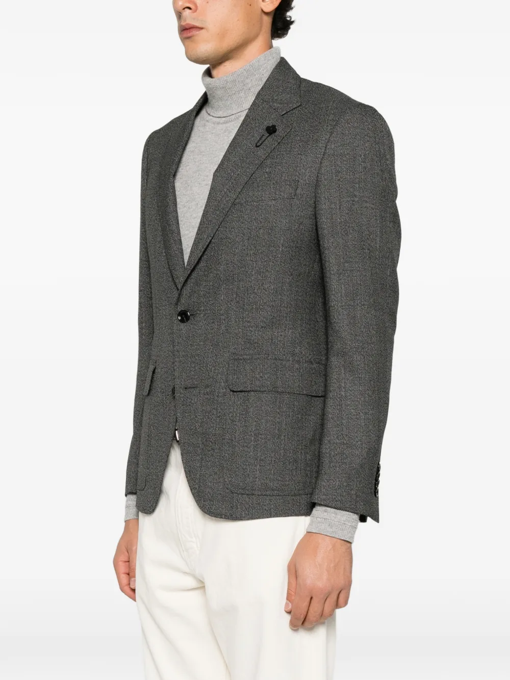 Lardini Wollen blazer met enkele rij knopen Grijs
