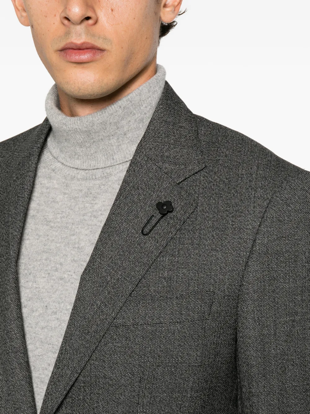 Lardini Wollen blazer met enkele rij knopen Grijs