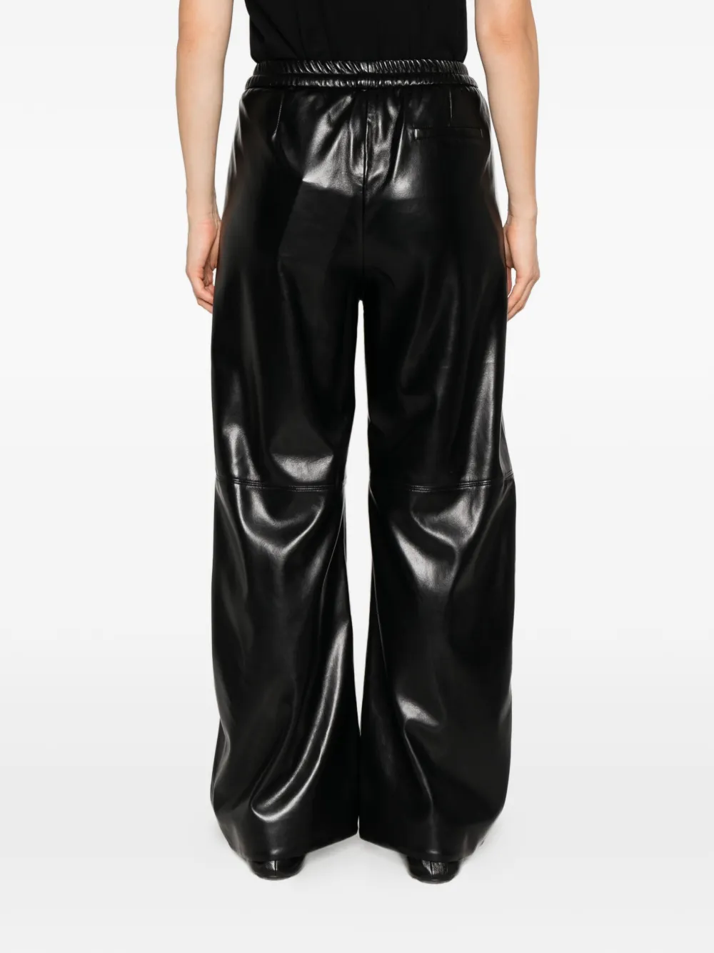 Isabelle Blanche drawstring wide-leg trousers Zwart