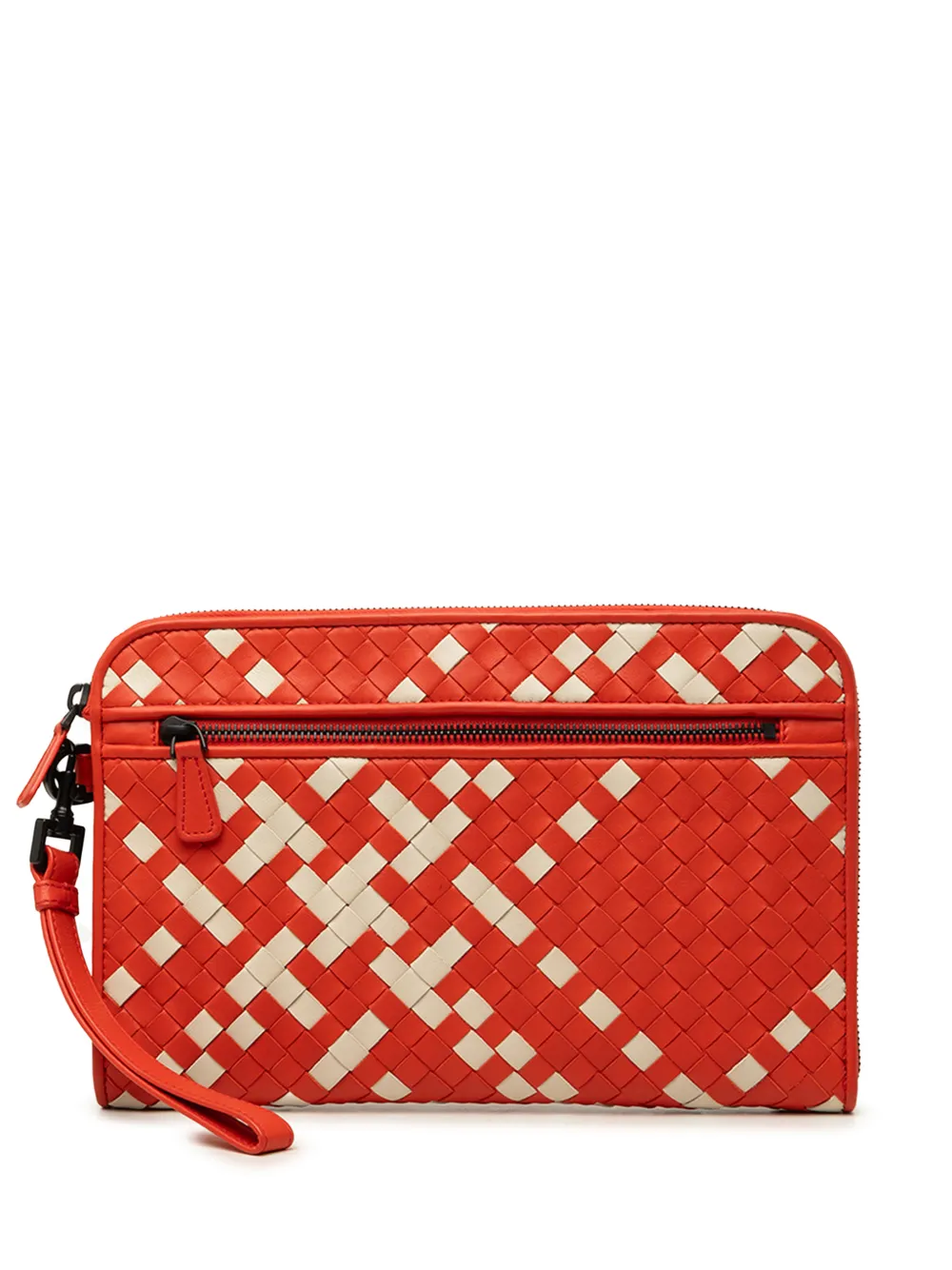 Bottega Veneta Pre-Owned 2012-2026 Bicolor Nappa Intrecciato Document Case clutch bag - Orange
