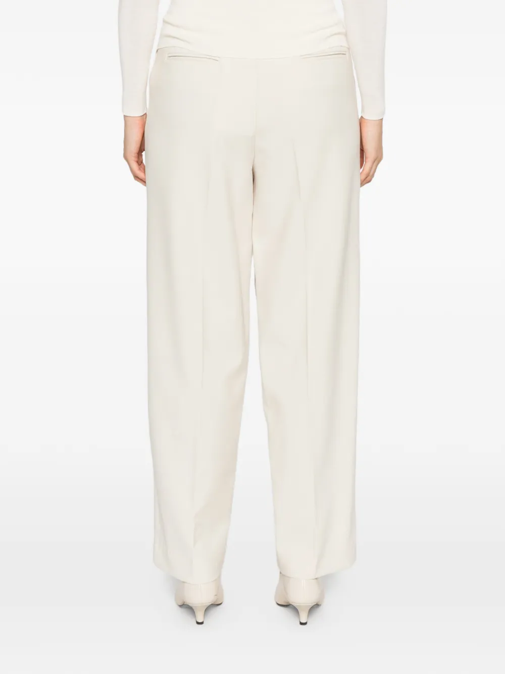 Isabelle Blanche straight-leg tailored trousers Beige