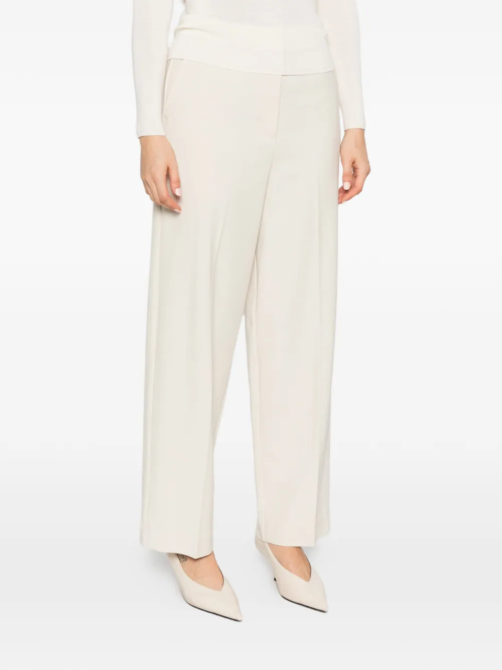 Isabelle Blanche straight-leg tailored trousers Beige