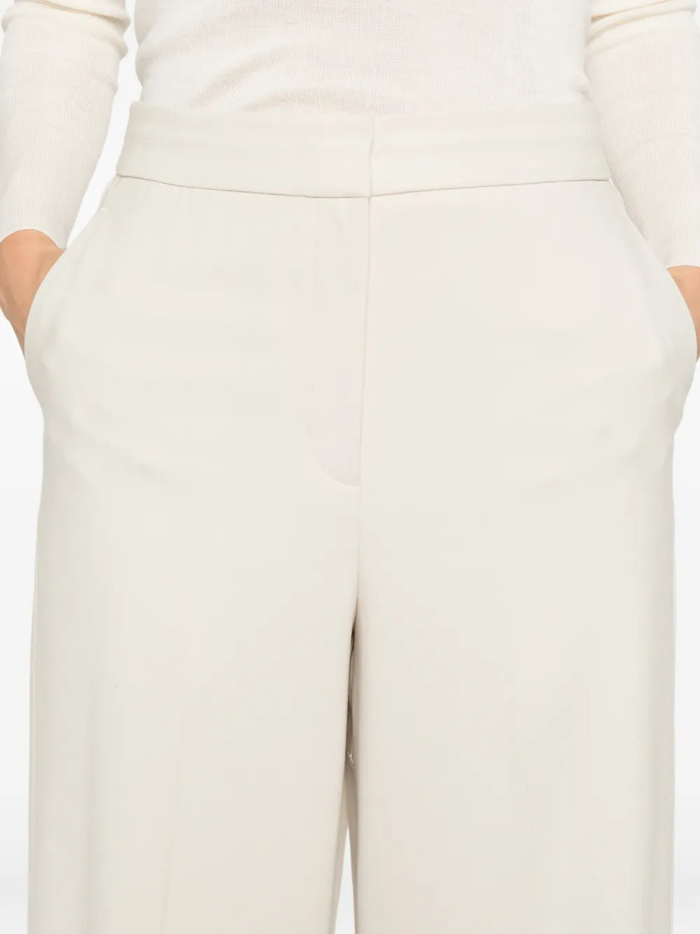Isabelle Blanche straight-leg tailored trousers Beige