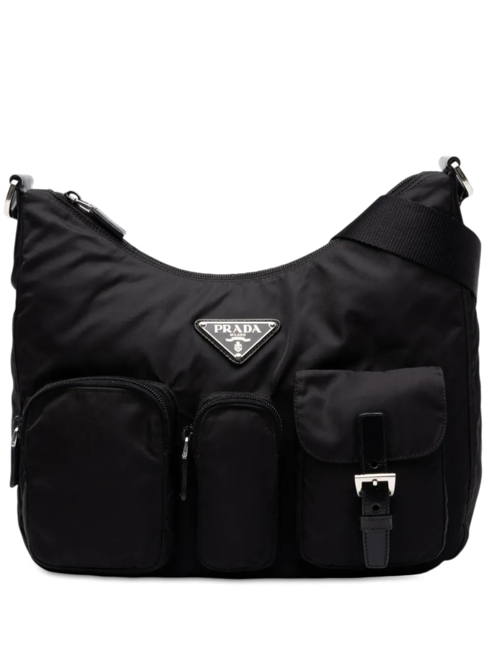 Prada Pre-Owned 2013-2026 Tessuto Triple Pocket Zip Top crossbody bag - Nero
