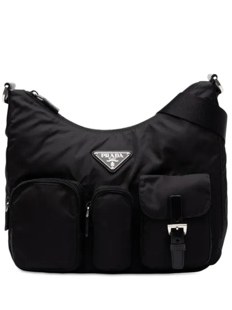 Prada Pre-Owned 2013-2026 Tessuto Triple Pocket Zip Top crossbody bag